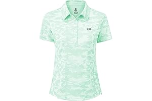 MoFiz Women's Short Sleeve Golf Polo Shirts: Camo Style, UPF 50+ Protection