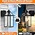 Porch Light with GFCI Outlet, 14'' Large Dusk to Dawn Outdoor Lights for House, Waterproof Exterior Lighting Fixtures, Black Anti-Rust Outside Wall Mount Sconce for Patio Front Door Entryway, E26