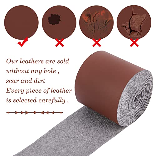 GORGECRAFT Matte Leather Strap 2 Inch Wide 79 Inch Long Saddle Brown Flat Leather Belt Strips for DIY Crafts Clothing Jewelry Wrapping Making Bag Furniture Handles Pet Collars Traction Ropes Belt - Image 4