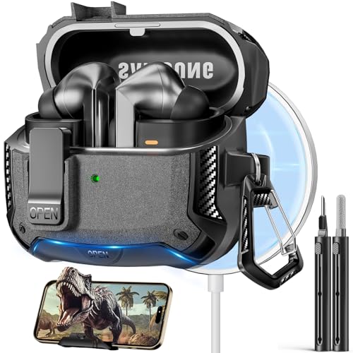 Image of Compatible with Samsung Galaxy Buds3 FE (2025) / Buds3 Pro (2024) / Buds 3 Case (2024) with Phone Stand, Compatible with MagSafe, with Secure Lock Clip Design & Cleaning kit
