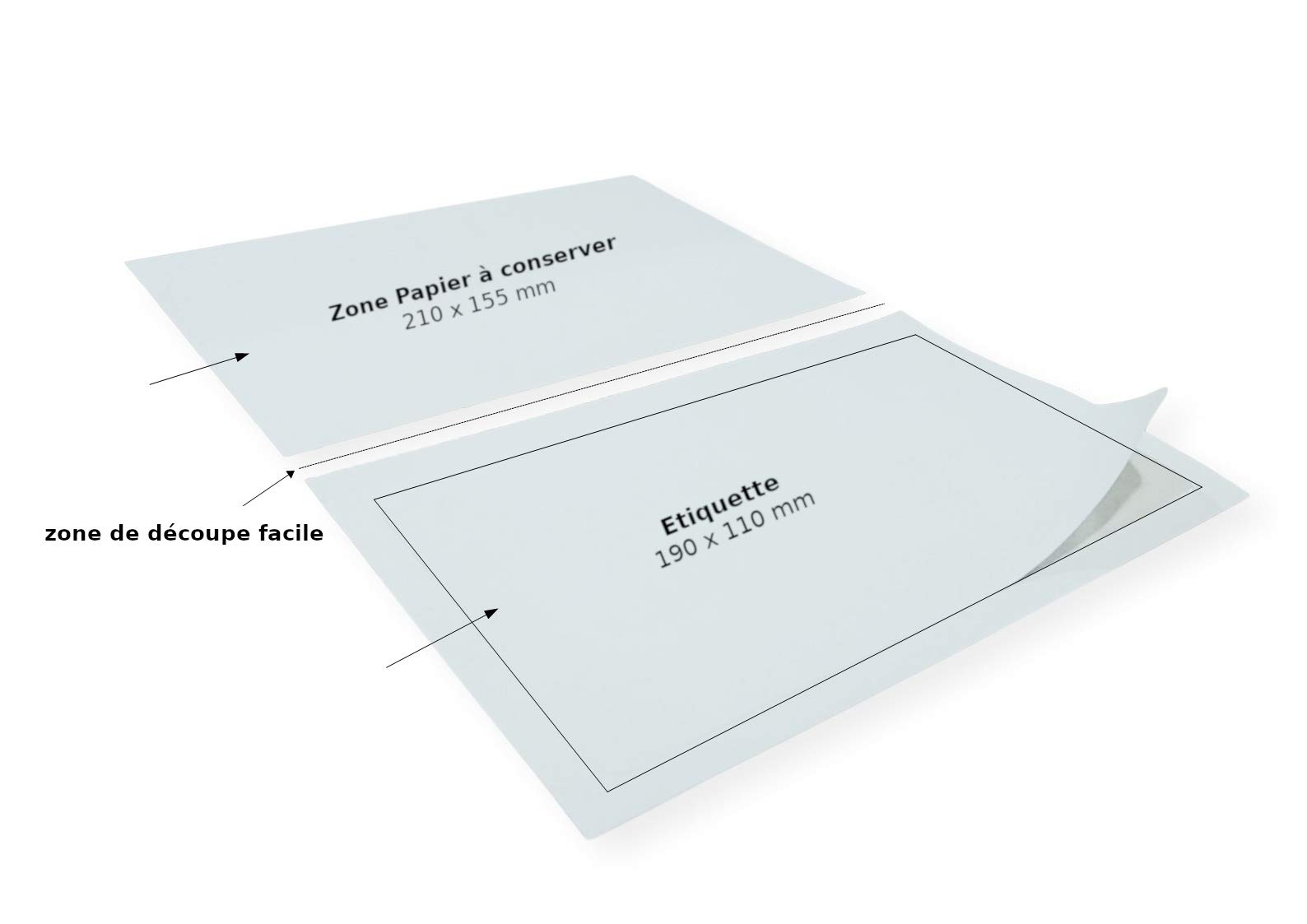 UniversGraphique, 500 Etichette Adesive A4, Colore Bianco, Etichetta di Spedizione Inclusa 110 x 190 mm, 1 Etichetta per Foglio, Ref UGC003