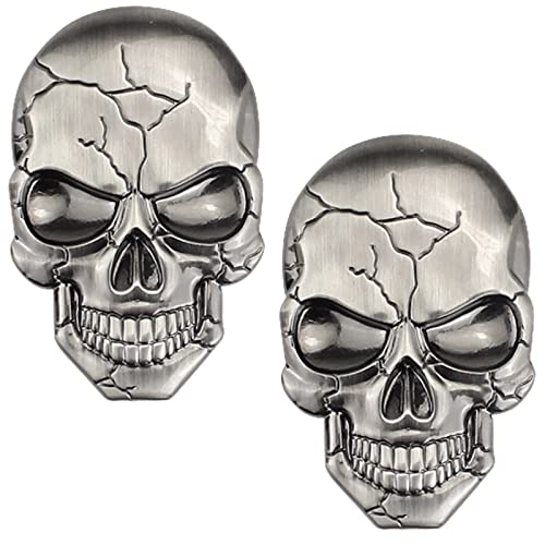 heizi 車 ステッカー かっこいい スカル ドクロ 2枚セット 立体 3D ミリタリー デカール ドレスアップ がいこつ シール