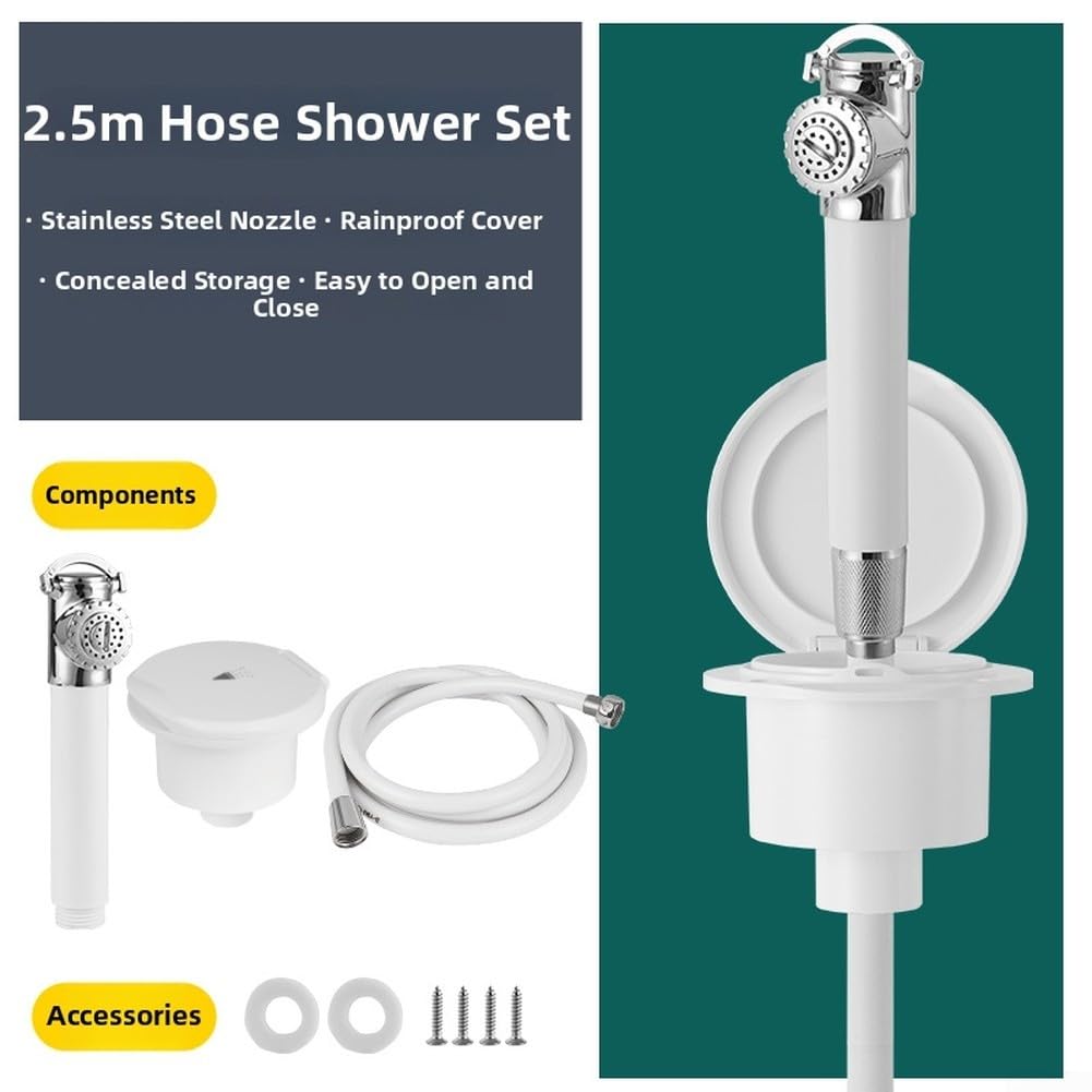 Cabezal Ducha para yate Retráctil Ahorro Agua Alta Presión Cabezal(2.5M)
