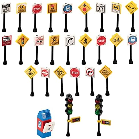 Custom Toys & Hobbies City/TOWN/VILLAGE/STREET 25 Play road signs POST BOX TRAFFIC LIGHTS