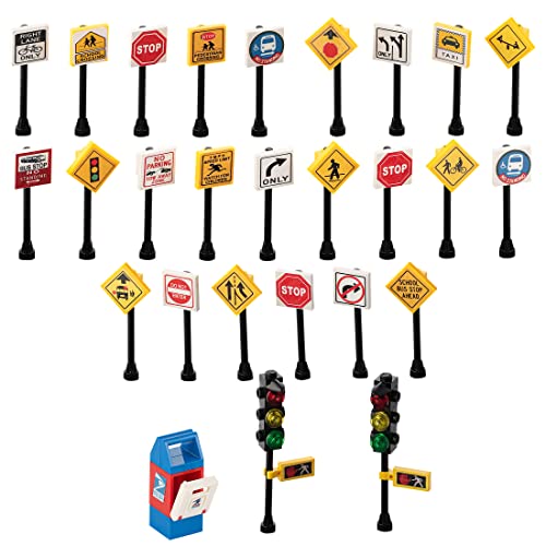 Custom Toys & Hobbies City/TOWN/VILLAGE/STREET 25 Play road signs POST BOX TRAFFIC LIGHTS