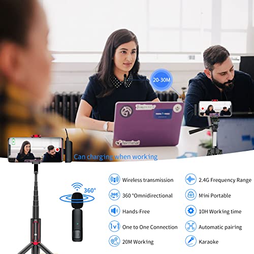 Lavalier Mikrofon Kompatibel mit iPhone iPad, Mini Kabelloses Ansteckmikrofon mit Ladetasche, 2.4 GHz Plug-Play Wireless… - Image 4