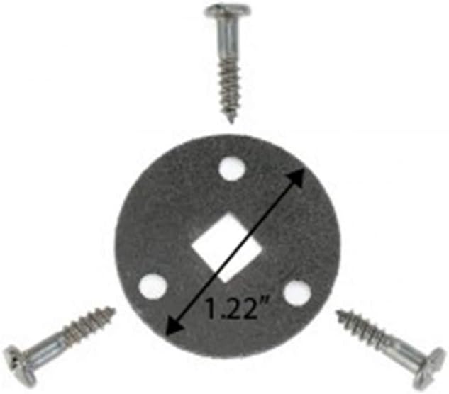 Renovators Supply Manufacturing Backplate for Door Knob Dummy Spindle1-3/8 Inch Dia X 1 Inch Long Durable Iron Plate Silver Coloured Knob Dummy Spindle Backplate with Mounting Hardware