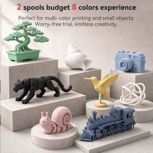 Image of eSUN Matte PLA 3D Printer Filament 1.75mm PLA 2KG Bundle Multicolor