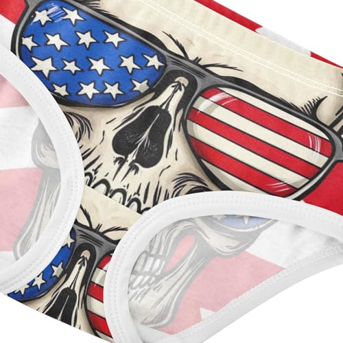 Funny Skull Red Stripes Toddler Girls Underwear 2t Cotton Girl Panties Cute Colorful Briefs Kids Undies4