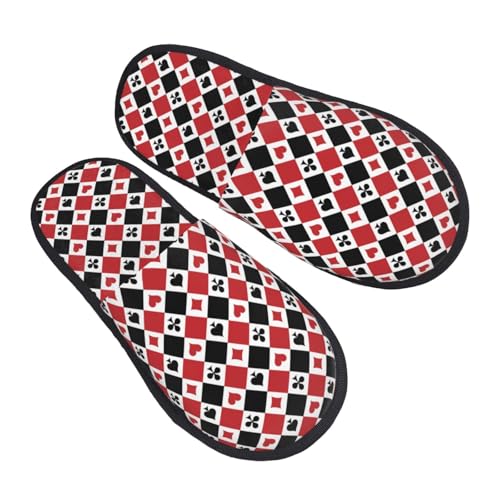 Playing Cards Print Women Slippers Home Furry Shoes Keep Men Couples Shoes Warm For Women-Medium2