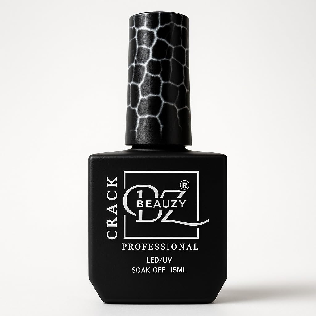 BEAUZY PROFESSIONAL Crack Gel Polish, UV & LED Curable, Soak-Off 15ML (Black)-picture-41