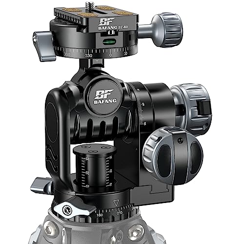 BF BAFANG Geared Tripod Head, Geared Tripod Head, Gear Tilter with 1/4 Inch Quick Release Plate, Tripod Head 360° Rotatable Gear Head for Professional Photography, Maximum Load BF BAFANG Geared Tripod Head, Geared Tripod Head, Gear Tilter with 1/4 Inch Quick Release Plate, Tripod Head 360° Rotatable Gear Head for Professional Photography, Maximum Load