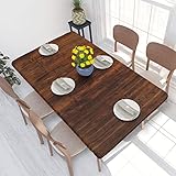 GTEVUTS Rustic Shabby Tablecloth 4 Ft Fitted Rectangular, Wood Grain Country Elastic Table Cover Rectangle,Washable Cloth for Kitchen Farm Dining Patio Outdoor Indoor Coffee Decor , 30''X48''