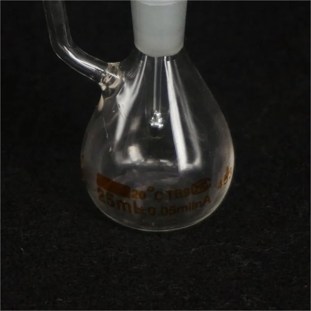Botella de vidrio de laboratorio de 25/50 ml con gravedad específica, picnómetro con termómetro(25ml)