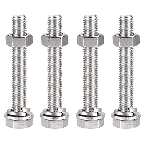 Vis à tête hexagonale M10 x 70 mm contre le desserrage des fixations mécaniques en acier inox 304