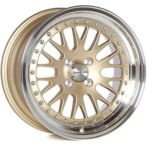 Circuit Performance CP21 16x8 Gold White 4×100 [+25mm] compatible with Honda Civic EK EG, Acura Integra, BMW E30, Mazda Miata Cover