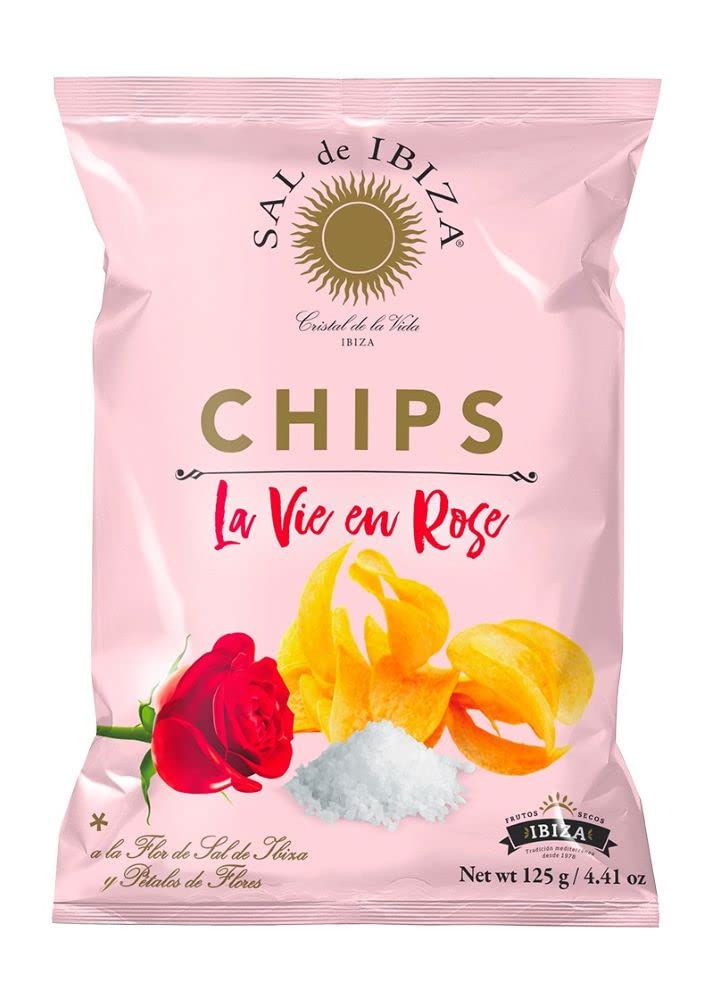 Sal de IbizaPotato chips La Vie en Rose with Fleur de Sel and Rose Petals. 125g (4.41oz)