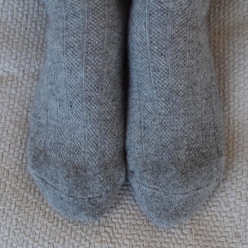 Image of 92% Merino Wool Socks Rib-Knit Home Natural, Made in Mongolia