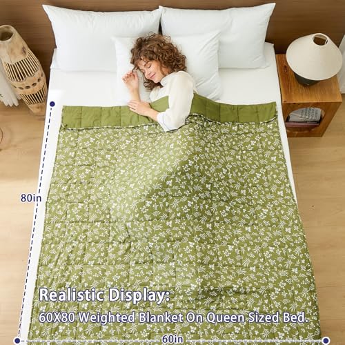 Image of yescool King Size Weighted Blanket for Adults (20 lbs, 80 inch x 87 inch, Sage) Cooling Heavy Blanket for Sleeping Perfect for 190-210 lbs, Breathable Blanket for Adults & Couple All Season, Machine Washable