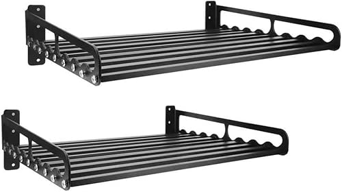 Miniatura 8 de MaxxCloud Soportes para horno eléctrico, estante para horno de microondas, estante de cocina, estantes de almacenamiento negros, estante de pared,