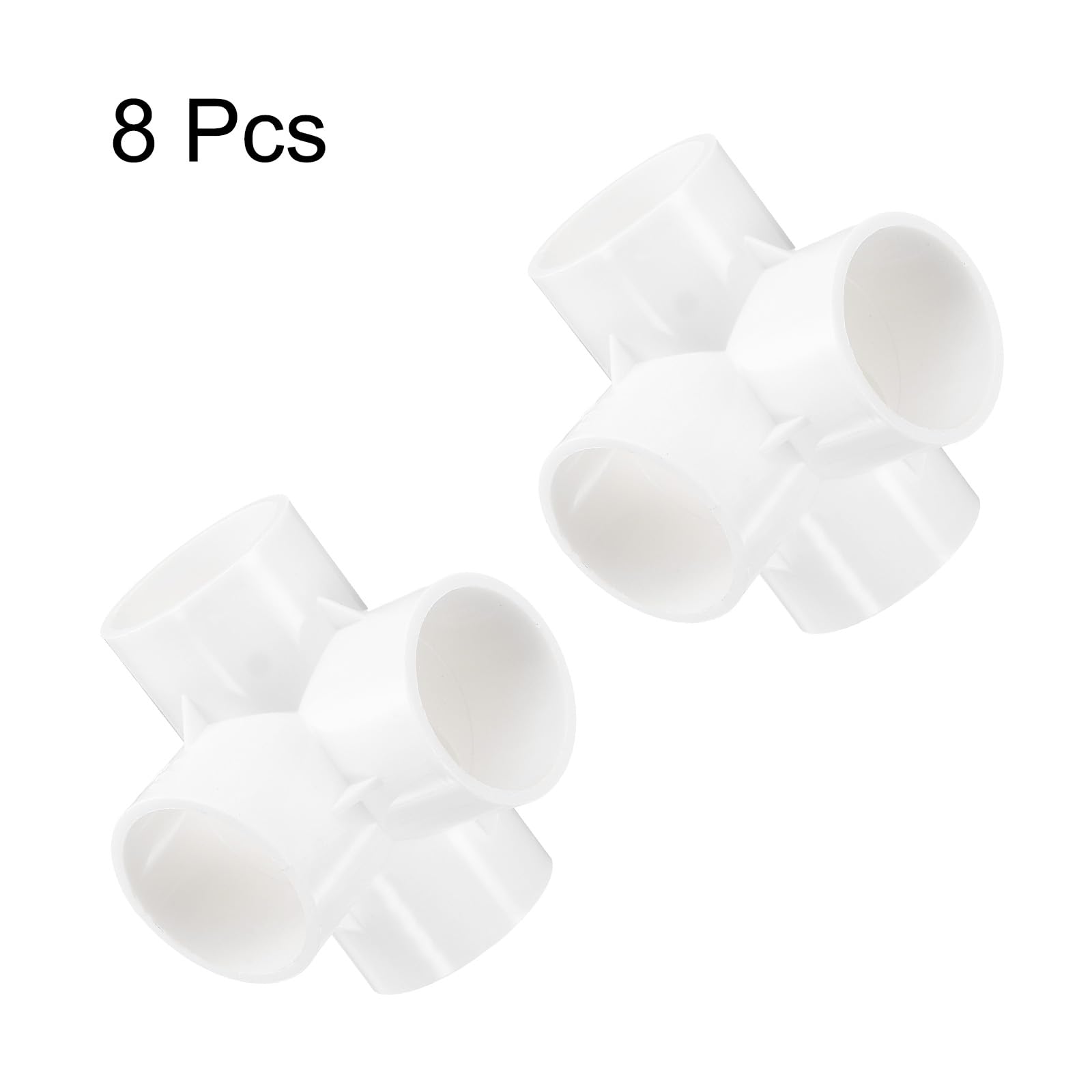 QUARKZMAN 8pz Raccordi per Tubi a 4 Vie Pvc 1-7/8" Gomito Connettore Raccordi per Tubi Irrigazione Grado 90 Accoppiamento Gomito per Tubi per Idraulica Fognature Acqua Drenaggio, Bianco