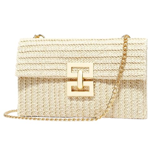 Small Straw Beach Purse Bag for Women– Boho Woven Summer Evening ClutchCrossbody Bag Raffia Shoulder Handbag