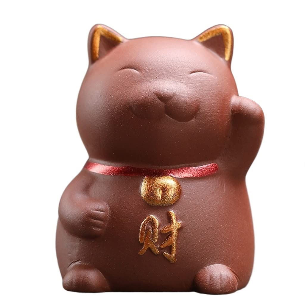 Mascota de té de arcilla púrpura y decoración del té para hogar con figura decorativa