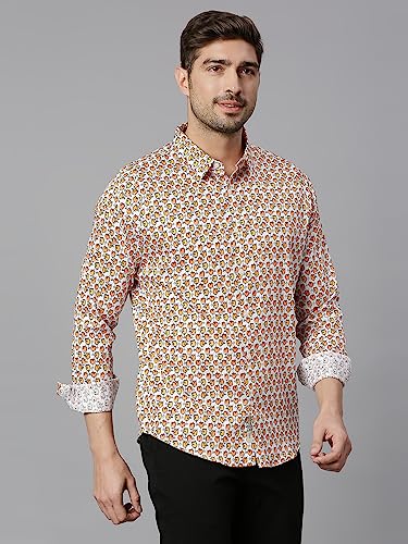 Image of Thomas Scott Men's | Printed | Full Sleeve | Slim Fit | 100% Cotton | Spread Collar | Casual Shirt