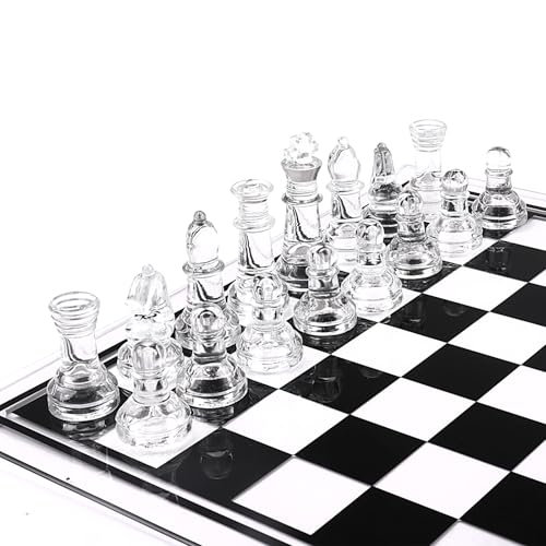 Juego de Ajedrez de Vidrio Transparente 35 cm miniatura 5