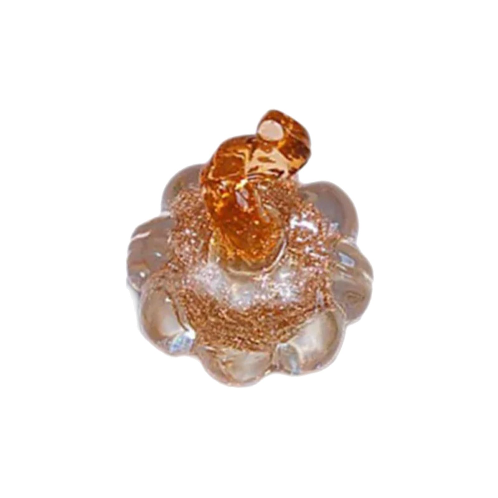 Nucelit Shimmering Glass Halloween Pumpkin Figurine Decorative Object for Mantles Bookshelf Display Collectible Gift Transparency Glass Pumpkin Sculpture
