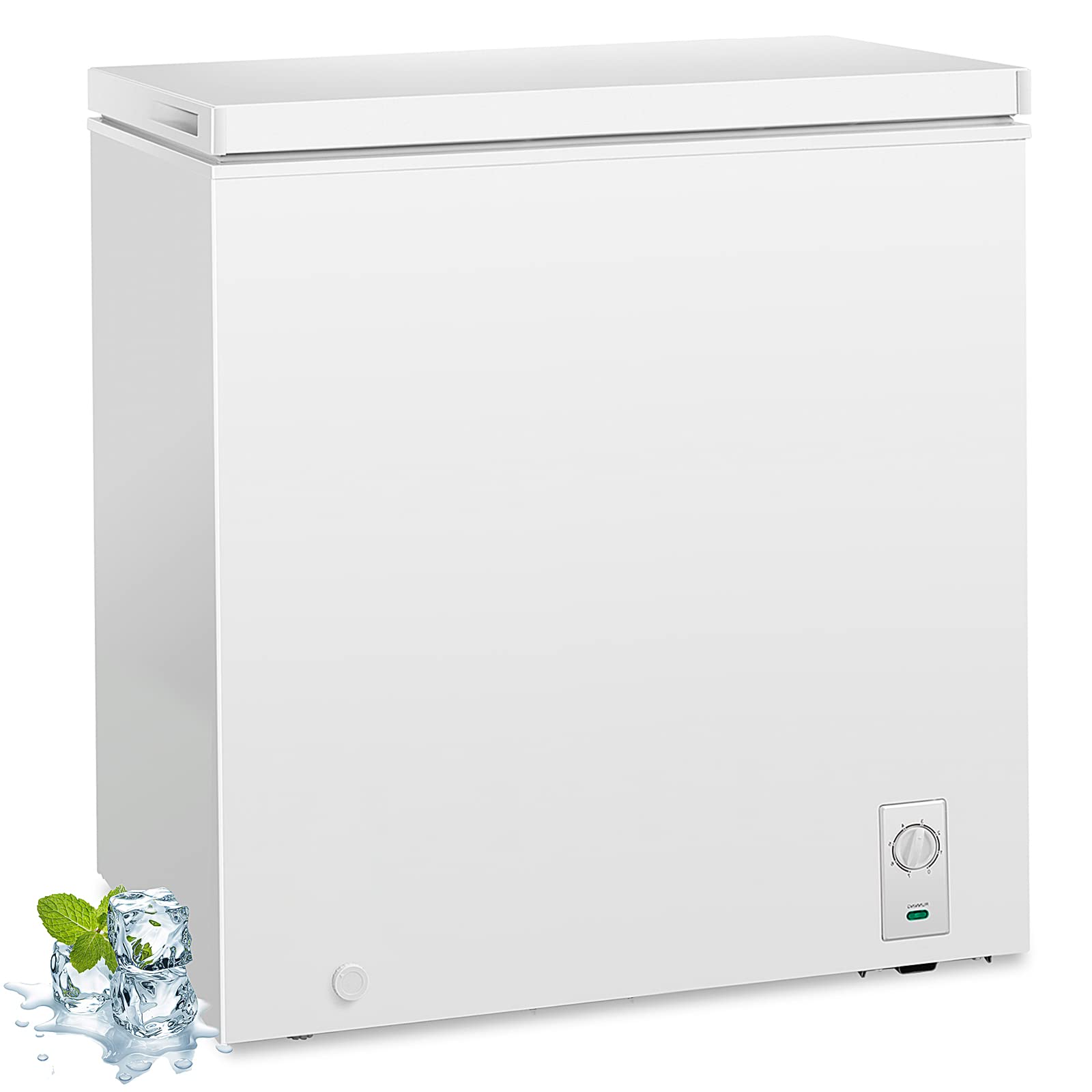 Antarctic Star 7.0 Cu. Ft Chest Freezer 6.8℉To -4℉ Free Standing Top Open Door Compact Freezer With Adjustable Temperature Defrost Water Drain/Power Saving White on Fridge.com - View 1
