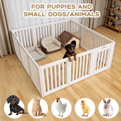 Image of Dog Playpen Indoor,Puppy Playpen,White 30.3 inch H, 12 Panels | Dog Play Pen Indoors with Open View, Tool-Free Setup, Multi-Shape Setup, Dog Pen for Dogs, Cats & Puppies