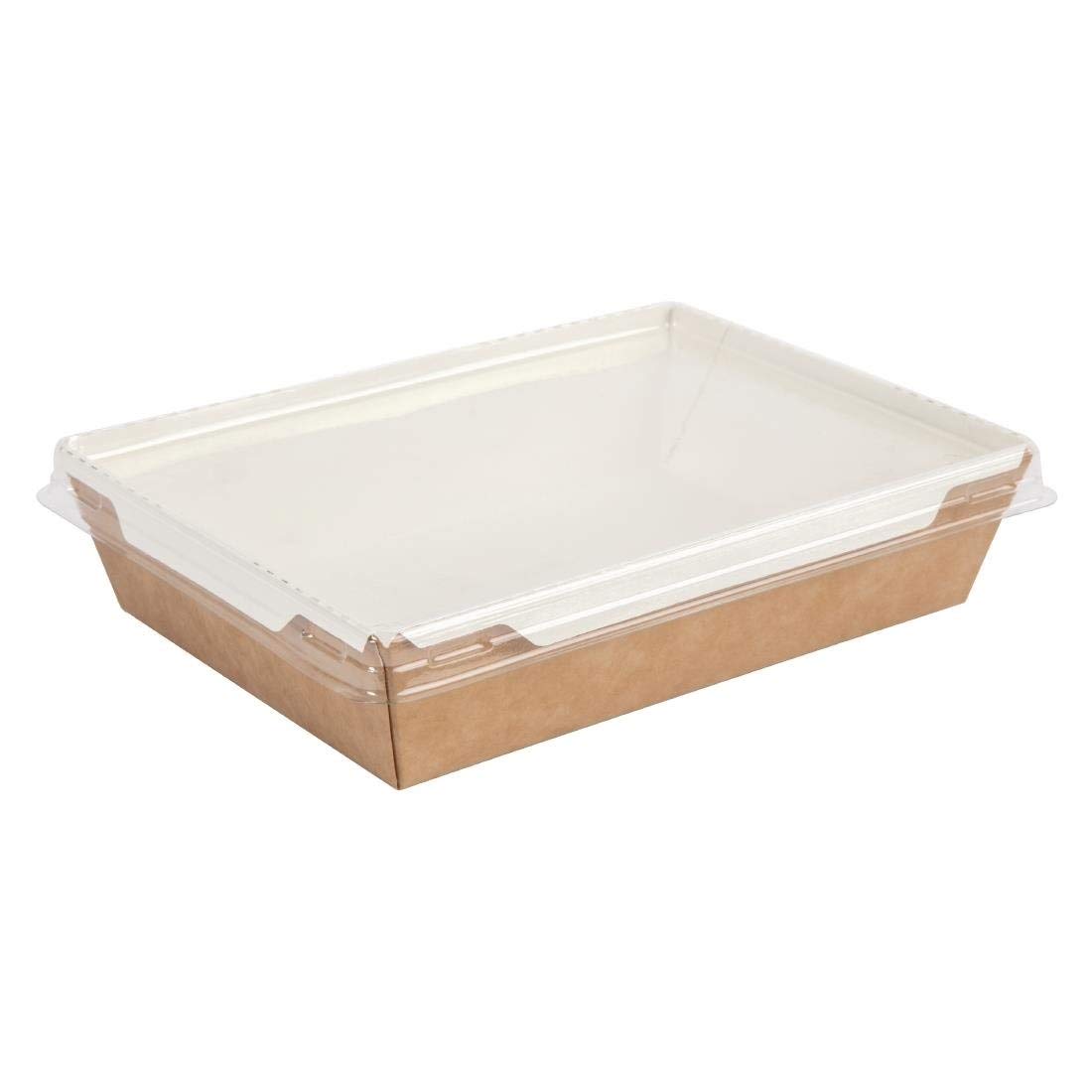 Fuzione - Bandejas de cartón reciclables con tapa (1000 ml)
