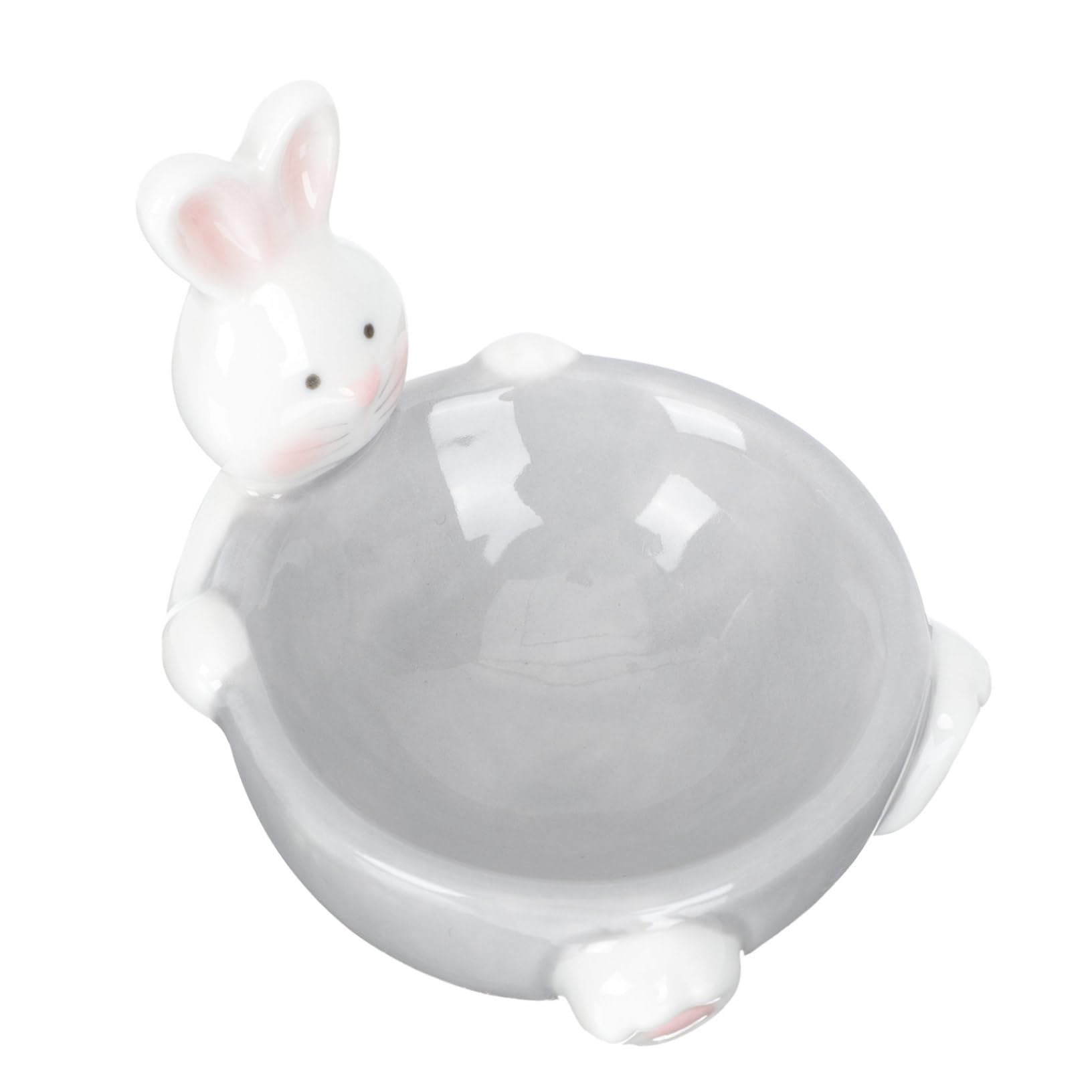 Ciieeo Egg Holder for Boys and Girls Rabbit Shape Ceramic Egg Cup Delicate Decor