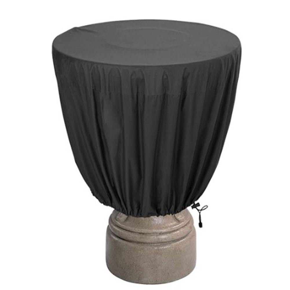 KiraKira Do wytrzymałej osłony fontanny 210D, wiatroszczelne i odporne na promieniowanie UV, do kąpieli dla ptaków, cechy wodne, posągi ogrodowe, średnica 61 cm, czarna