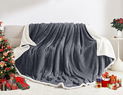 Beautex Sherpa Fleece Throw Blankets, Soft Fluffy Flannel Plush Blanket And Throw, Fuzzy Cozy Grey Cuddle Blankets For Couch Bed Sofa Adults (50" X 60", Grey) #TOP1