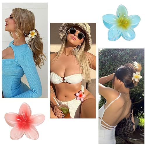 Paquete de 6 Pinzas de Flores para Mujer - Accesorios para el Cabello Hawaiano, Plumeria Hawaiana para Cabello Grueso - Regalos - imagen 4