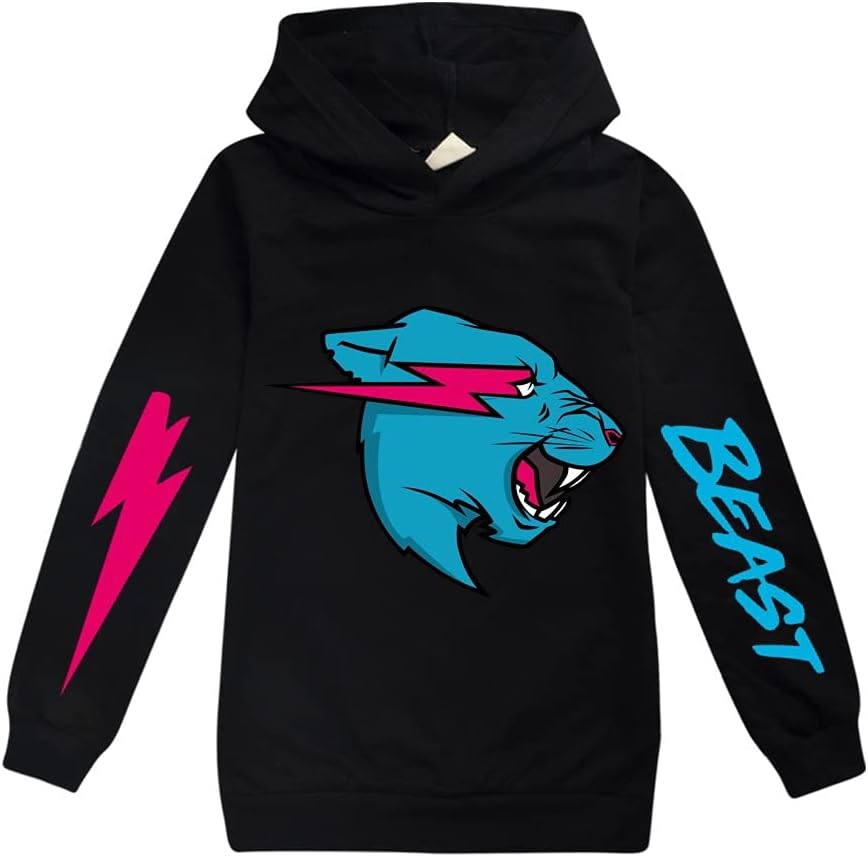 Mr Beast Hoodies for Boys Girls Unisex Kids Cartoon Long Sleeve T-shirt Mr Beast Sweatshirt for Kids