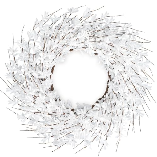 GTIDEA Forsythia Wreath for Front Door, 22-24 Inch...