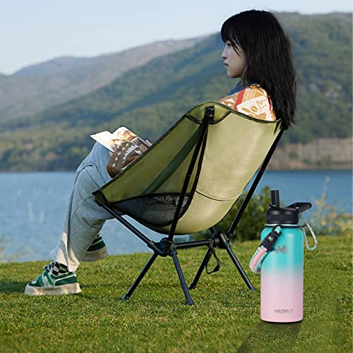 Mezmut 32Oz Insulated Water Bottle With Straw&2 Lids,Stainless Steel Water Bottle With Paracord Handle Double Wall Metal Thermo Cup Leak-Proof Keep Cold & Hot For Sports Camping Hiking Gym School #TOP6