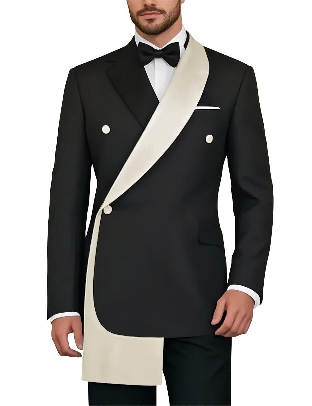 SHUZHXLZANGY Mens Tuxedo Suit Set 2 Piece Wedding Tuxedo for Men Prom Dinner Party