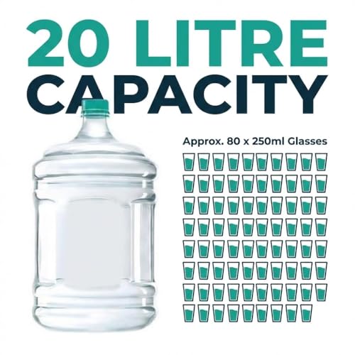 Image of Plastic Water Dispenser Bottle, 20L, White, BPA Free, Large Container without Thread Cap