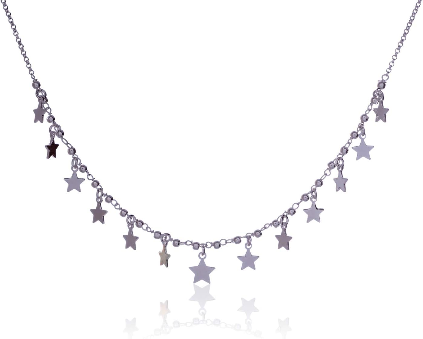 SilverLuxe Sterling Silver Dangling Star Chain Necklace- 16 + 2"