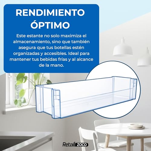 Estante Botellero Frigorífico compatible con Bosch, Botellero inferior para la nevera, código original 00744473, 11023872 compatible con 00705901, Sin Logo, Dimensiones 442 mm x 124,9 mm x 100 mm - Imagen 5