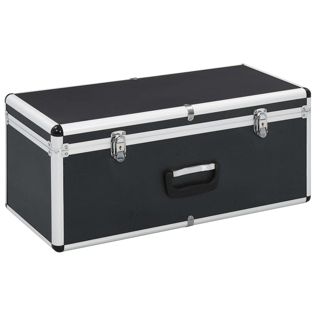 vidaXL 2X Cajas de Almacenamiento Aluminio Maletín Herramienta Taller Bricolaje Ferretería Garaje Organización Almacenamiento Accesorios Negro