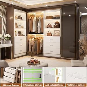 Aheaplus 23.6" Closet Drawers System, Wood Closet Organizer System with 3 Drawers, Modular Walk-in Closet Storage Unit, White (23.6" L x 13.8" W x 71" H) Aheaplus 236 Closet Drawers System Wood Closet Organizer System with 3 Drawers Modular Walk in Closet Storage Unit White 236 L x 138 W x 71 H