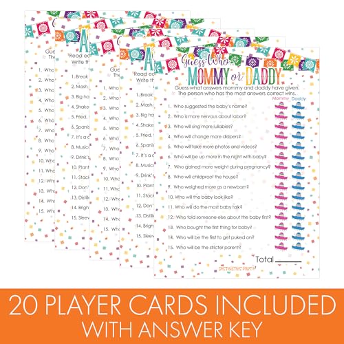 Taco Bout a Baby Fiesta Baby Shower Game Set – Mommy or Daddy Match and All Things Fiesta – 20 Dual-Sided Cards miniatura 4