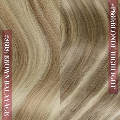 YoungSee Nano Hair Extensions Real Human Hair 24inch Nano Beads Hair Extensions Highlight Light Brown and Platinum Blonde Nano Ring Extensions for Salon Lightweight 50s Cold Fusion 50g Long Straight - Image 3