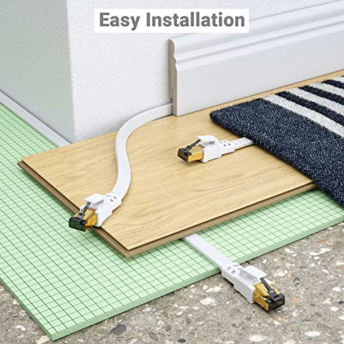 Cat 8 Ethernet Cable 2M, Ethernet Kabel Netwerkkabel RJ45 Kabel 40Gbps 2000MHz Lan-kabel,Gigabit RJ45 nylon gevlochten ronde vergulde patchkabel voor PS5/4 router modem TV