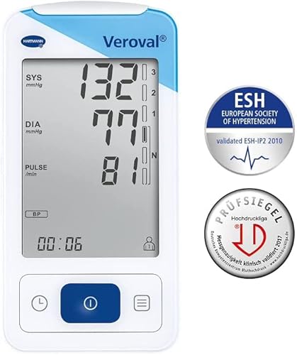 VEROVAL, Tensiómetro de Brazo + Monitor de ECG Portátil, Medidor de la Tensión Arterial, Tensiómetro Digital y Electrocardiógrafo Portátil, Detecta Hipertensión y Arritmias, Talla Universal (22-42cm) - imagen 2